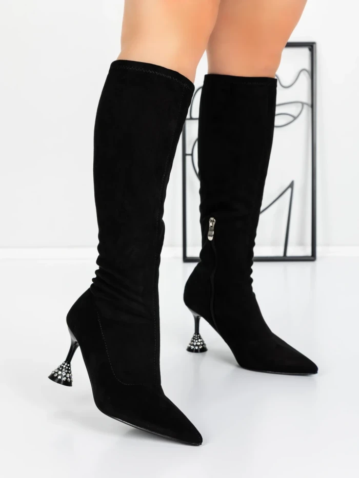 Cizme Dama cu Toc 5XKK66 BLACK | MEI