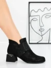 Ghete Dama din piele naturala K244-93R BLACK | JOSE SIMON