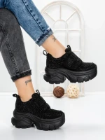 Pantofi Sport Dama cu Platforma 1A05 BLACK | MEI