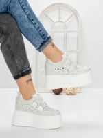 Pantofi Sport Dama cu Platforma 3591-8 WHITE | MEI