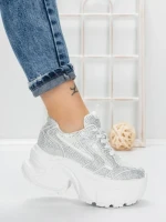 Pantofi Sport Dama cu Platforma 3561 WHITE | MEI