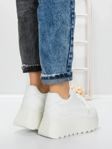 Pantofi Sport Dama cu Platforma 3570 WHITE | MEI