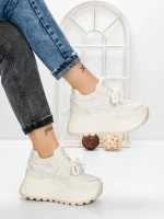 Pantofi Sport Dama cu Platforma 3570 BEIGE | MEI