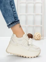 Pantofi Sport Dama cu Platforma 3570 BEIGE | MEI
