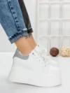 Pantofi Sport Dama cu Platforma 3592-7 WHITE-GREY | MEI