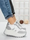 Pantofi Sport Dama cu Platforma 3596 SILVER | MEI
