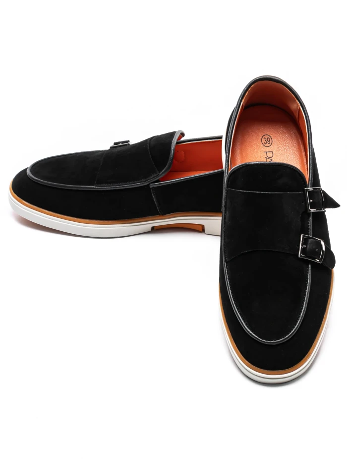 Mъжки мокасини от естествена кожа 5NXE57 Черен | Pantoful » MeiMall.bg