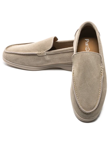 Mъжки мокасини от естествена кожа 5NXE58 Кафе | Pantoful » MeiMall.bg