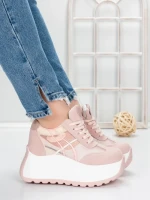 Pantofi Sport Dama cu Platforma 5WL111 PINK | MEI