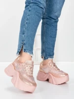 Pantofi Sport Dama cu Platforma 5WL112 PINK | MEI