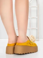 Papuci Dama cu Platforma 5WL113 YELLOW | MEI