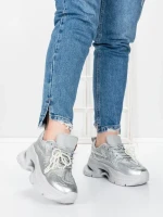 Pantofi Sport Dama cu Platforma 5WL120 GREY | MEI