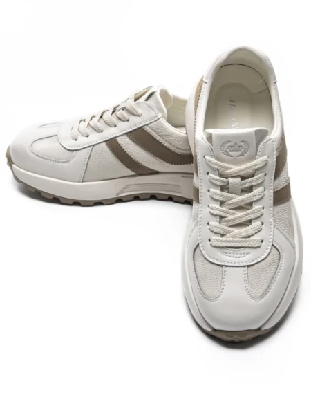 Pantofi Sport Barbati din piele naturala 5317 WHITE-APRICOT | ADVANCER