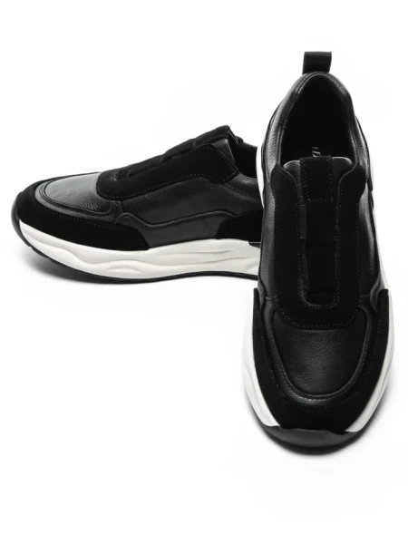 Pantofi Sport Barbati din piele naturala 12-182 BLACK | ADVANCER
