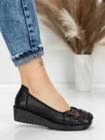 Balerini Dama din piele naturala F166 BLACK | ADVANCER