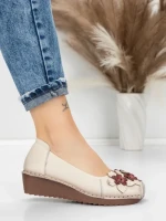 Balerini Dama din piele naturala F166 CREAM | ADVANCER
