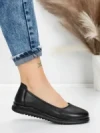 Balerini Dama din piele naturala 6651 BLACK | ADVANCER