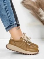Pantofi Sport Dama din piele naturala 88253 KHAKI | ADVANCER