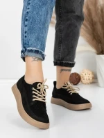 Pantofi Sport Dama din piele naturala 2535 BLACK | FRANCO GERARDO