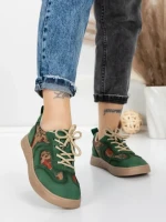 Pantofi Sport Dama din piele naturala 2536 GREEN | FRANCO GERARDO