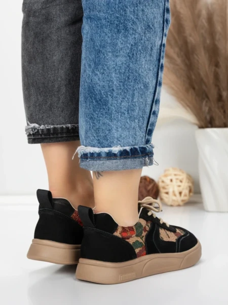 Pantofi Sport Dama din piele naturala 2536 BLACK | FRANCO GERARDO