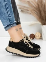 Pantofi Sport Dama din piele naturala 88022 BLACK | FRANCO GERARDO