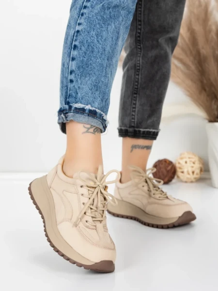 Pantofi Sport Dama din piele naturala 88022 APRICOT | FRANCO GERARDO