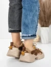 Pantofi Sport Dama din piele naturala 7110 COFFEE-CREAM | FRANCO GERARDO