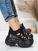 Pantofi Sport Dama cu Platforma 0897-33 BLACK | MEI