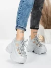 Pantofi Sport Dama cu Platforma 0897-33 SILVER | MEI
