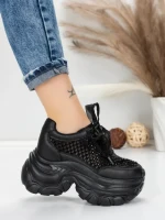 Pantofi Sport Dama cu Platforma 0897-36 BLACK | MEI