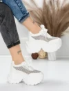 Pantofi Sport Dama cu Platforma 0897-36 WHITE | MEI