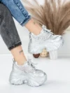 Pantofi Sport Dama cu Platforma 6166-88 SILVER | MEI