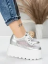 Pantofi Sport Dama cu Platforma 6208-35 SILVER | MEI
