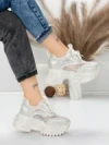 Pantofi Sport Dama cu Platforma 6968-1 WHITE | MEI