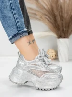 Pantofi Sport Dama cu Platforma 6968-1 SILVER | MEI