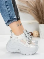 Pantofi Sport Dama cu Platforma 0897-16 SILVER | MEI
