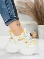 Pantofi Sport Dama cu Platforma 0897-8 YELLOW | MEI