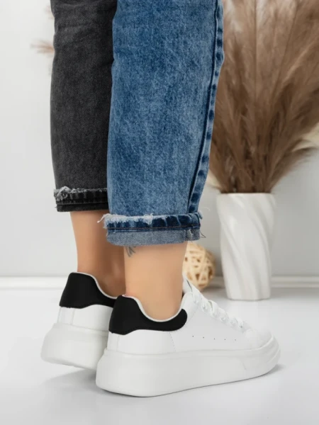 Sneakers Dama 8923 WHITE-BLACK | MEI