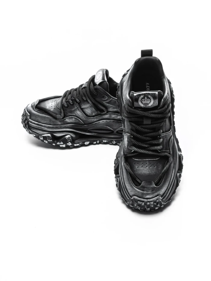 Pantofi Sport Barbati din piele naturala 95932 BLACK | ADVANCER