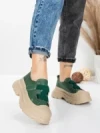 Pantofi Sport Dama din piele naturala 6806 GREEN | ADVANCER