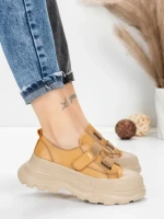 Pantofi Sport Dama din piele naturala 6806 YELLOW | ADVANCER