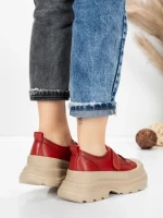 Pantofi Sport Dama din piele naturala 6806 RED | ADVANCER
