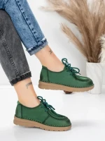 Pantofi Casual Dama din piele naturala 8887 GREEN | FORMATIONE