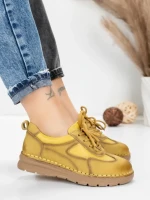 Pantofi Casual Dama din piele naturala 886 YELLOW | FRANCO GERARDO