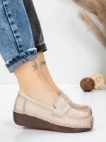 Pantofi Casual Dama din piele naturala 2557 CREAM | FORMATIONE