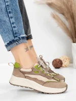 Pantofi Sport Dama din piele naturala 773 LIGHT GREEN | FRANCO GERARDO