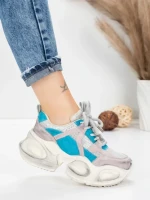 Pantofi Sport Dama din piele naturala HY8985 BLUE-GREY | FRANCO GERARDO