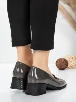 Pantofi cu toc din piele naturala 1355-10 GREY | ADVANCER
