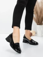 Pantofi cu toc din piele naturala 1355-10 BLACK | ADVANCER